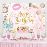 Rosa Aquarell Glücklich Geburtstag Party Hintergrund für Mädchen